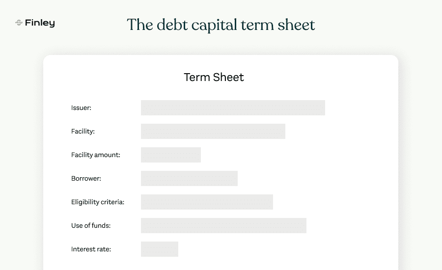 The debt capital term sheet