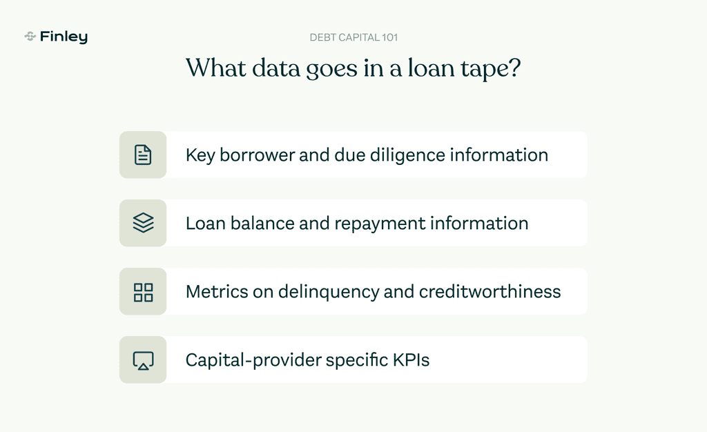 What data goes in a loan tape?